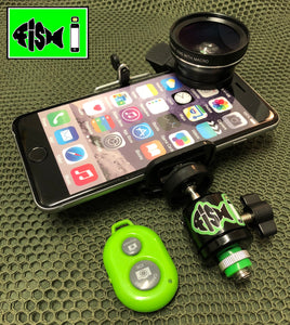 Phone Holder With 0.45x Wide Angle Lens &  Bluetooth Remote - FiSH i 
