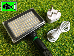 Phone Holder With Cold Shoe Mount & Rechargeable 96 Led Light. - FiSH i 