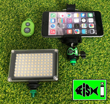 Load image into Gallery viewer, Phone Holder With Cold Shoe Mount &amp; 96 Led Light and Bluetooth Remote. - FiSH i 