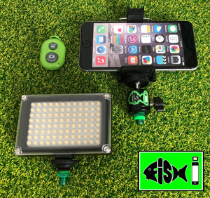 Phone Holder With Cold Shoe Mount & 96 Led Light and Bluetooth Remote. - FiSH i 