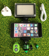 Load image into Gallery viewer, Phone Holder With Cold Shoe Mount &amp; Rechargeable 96 Led Light &amp; Remote. - FiSH i 