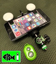 Load image into Gallery viewer, Phone Holder With Dual Clip On Led Lights, Remote and Wide i Lens. - FiSH i 