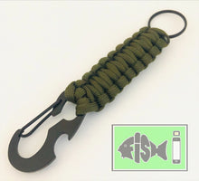 Load image into Gallery viewer, Paracord Carabiner/Keyring &amp; Bottle opener - FiSH i 