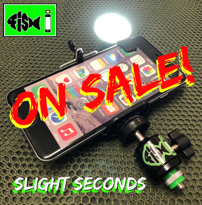 Phone Holder With Clip On L.E.D Light. (SLIGHT SECONDS) - FiSH i 