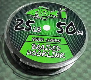 25LB Braided Hooklink Camo Green - FiSH i UK