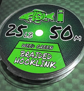 25LB Braided Hooklink Camo Green - FiSH i UK