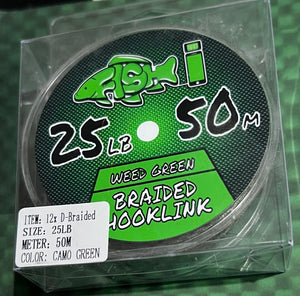 25LB Braided Hooklink Camo Green - FiSH i UK